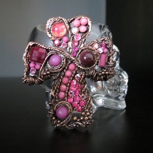 Cross Jewel Encrusted Brooch